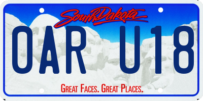 SD license plate 0ARU18