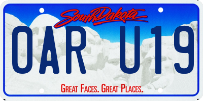 SD license plate 0ARU19