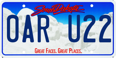 SD license plate 0ARU22