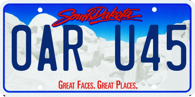 SD license plate 0ARU45