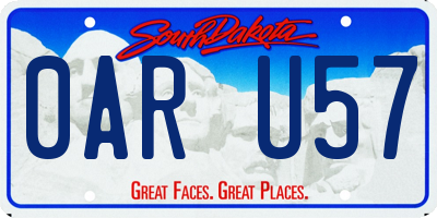 SD license plate 0ARU57