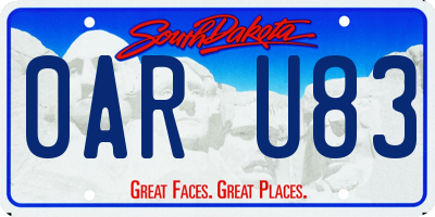 SD license plate 0ARU83