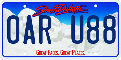 SD license plate 0ARU88