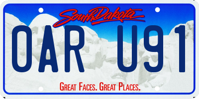 SD license plate 0ARU91