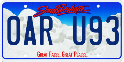 SD license plate 0ARU93