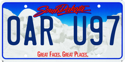 SD license plate 0ARU97