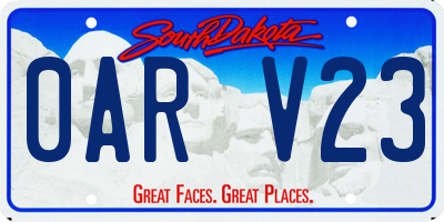 SD license plate 0ARV23