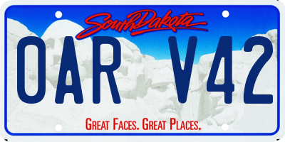 SD license plate 0ARV42