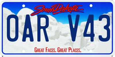 SD license plate 0ARV43
