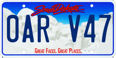 SD license plate 0ARV47