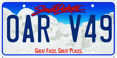 SD license plate 0ARV49