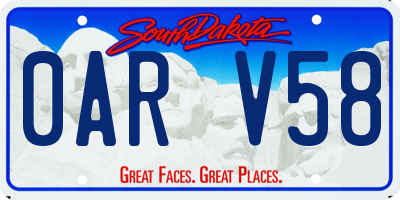 SD license plate 0ARV58