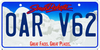 SD license plate 0ARV62