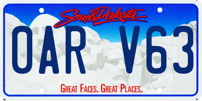 SD license plate 0ARV63