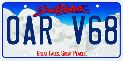 SD license plate 0ARV68