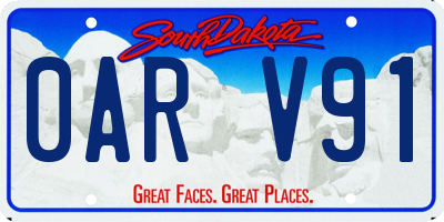 SD license plate 0ARV91