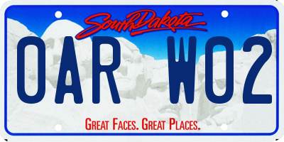 SD license plate 0ARW02