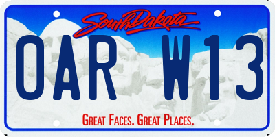 SD license plate 0ARW13