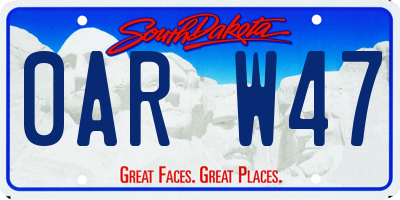 SD license plate 0ARW47