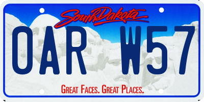 SD license plate 0ARW57