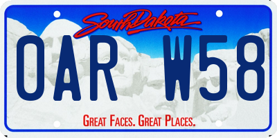 SD license plate 0ARW58