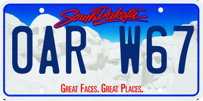 SD license plate 0ARW67