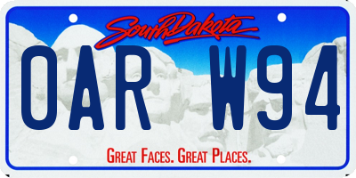 SD license plate 0ARW94