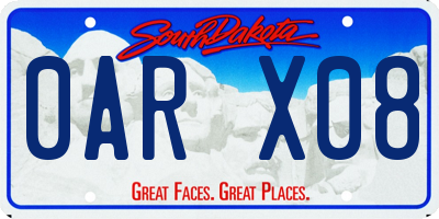 SD license plate 0ARX08