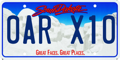 SD license plate 0ARX10
