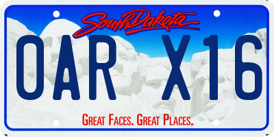 SD license plate 0ARX16