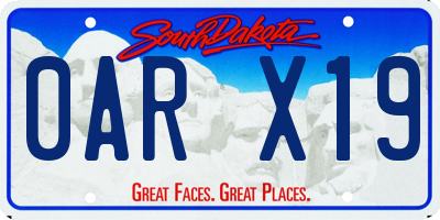SD license plate 0ARX19