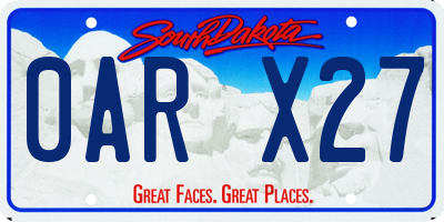 SD license plate 0ARX27