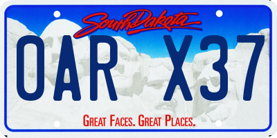 SD license plate 0ARX37