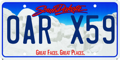 SD license plate 0ARX59