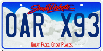 SD license plate 0ARX93