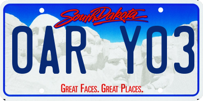 SD license plate 0ARY03