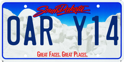 SD license plate 0ARY14