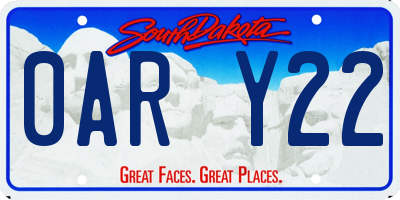 SD license plate 0ARY22