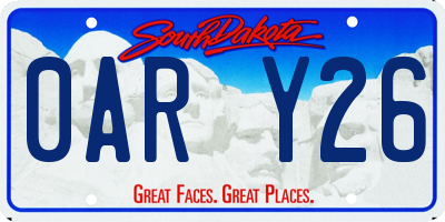 SD license plate 0ARY26