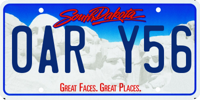 SD license plate 0ARY56