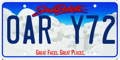 SD license plate 0ARY72