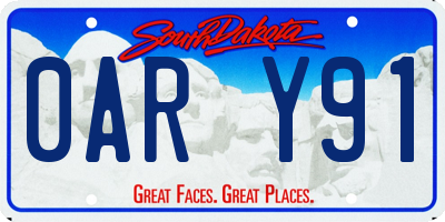 SD license plate 0ARY91