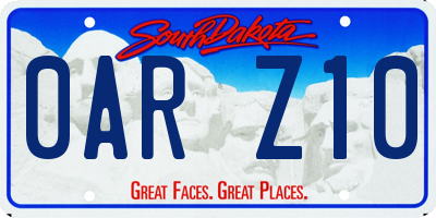 SD license plate 0ARZ10