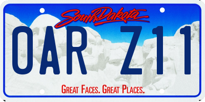 SD license plate 0ARZ11