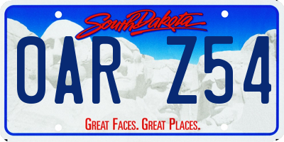 SD license plate 0ARZ54