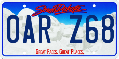 SD license plate 0ARZ68