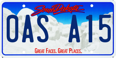 SD license plate 0ASA15