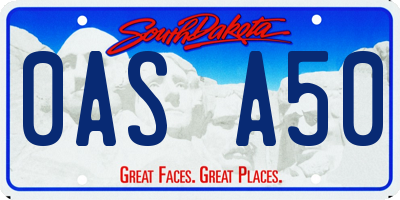SD license plate 0ASA50
