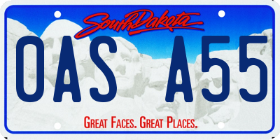SD license plate 0ASA55