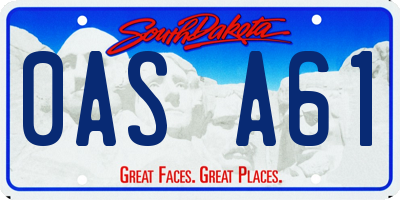 SD license plate 0ASA61
